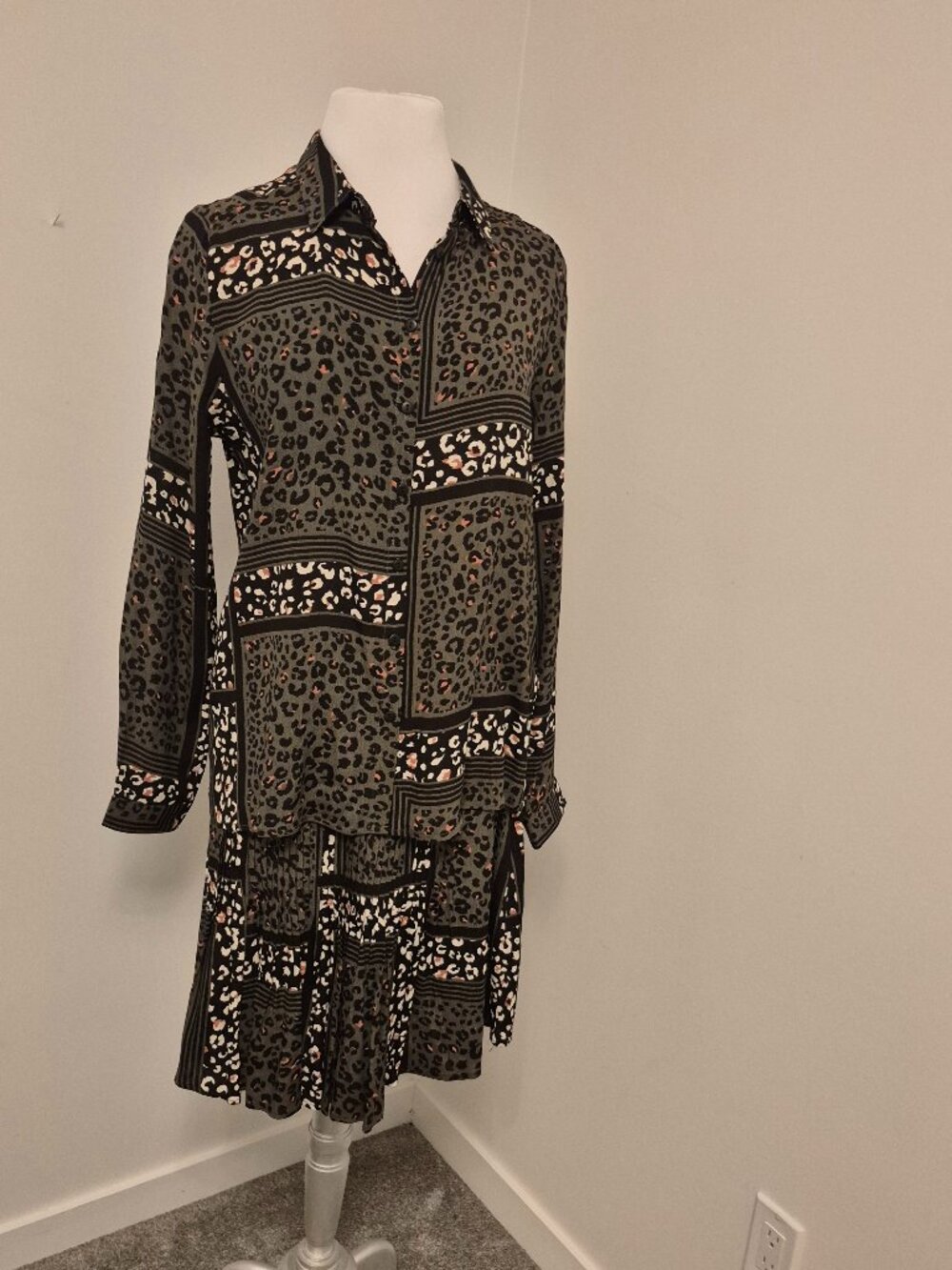 Esqualo Boho Flirty Matching Skirt and Shirt Blouse Size 10 Set - 2 Pieces